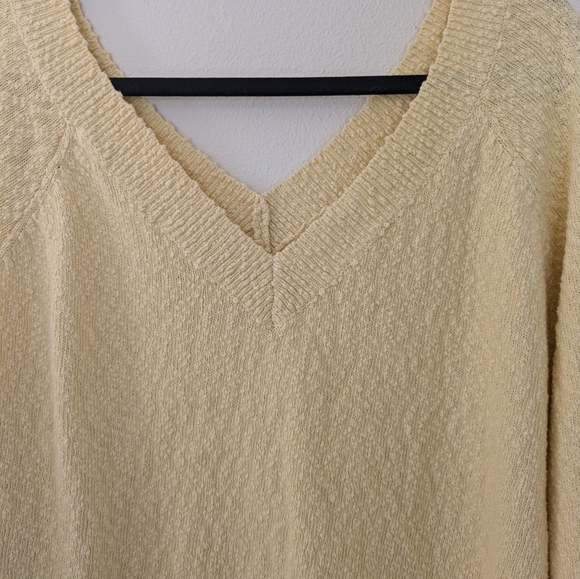 HEYSON Pale Yellow/Butter V-Neck 90s Style Boucle Sweater sz 3XL Retro 90s Mom - Picture 7 of 10